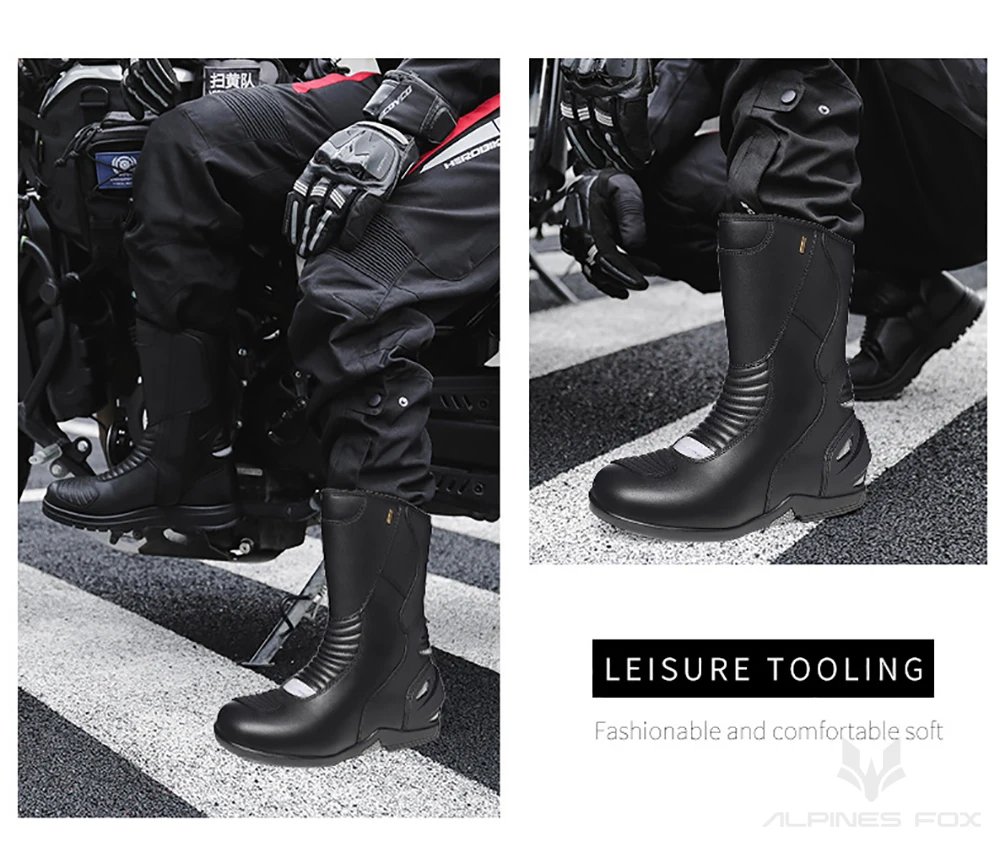 Motorcycle Boots Four Season Men's Outdoor Fashion High Top Motorbike Riding Shoes Anti-collision Motocross Protective Boots