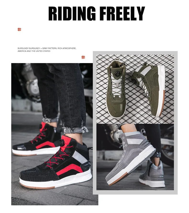Casual Motorcycle Boots Men Women Motorcyclist Shoes Brown Men's Sneakers Breathable Motocross Boots Motorcycle Supplies