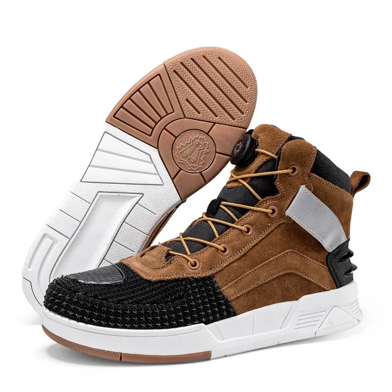 Casual Motorcycle Boots Men Women Motorcyclist Shoes Brown Men's Sneakers Breathable Motocross Boots Motorcycle Supplies