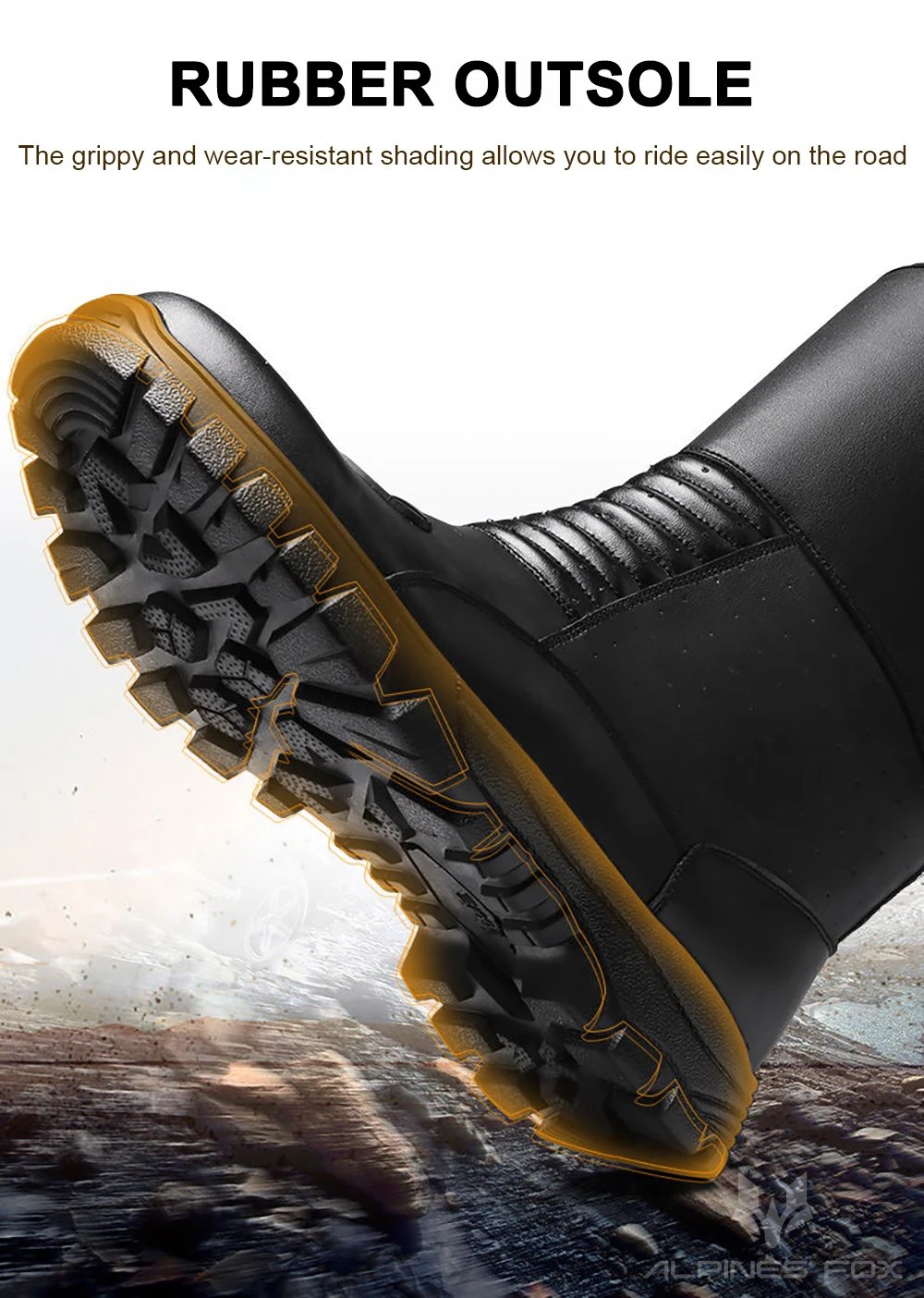 Leather Motorcycle Boots Men Classic Motocross Shoes with Reinforced Heel Toe Waterproof Vintage Motorbike Touring Boot