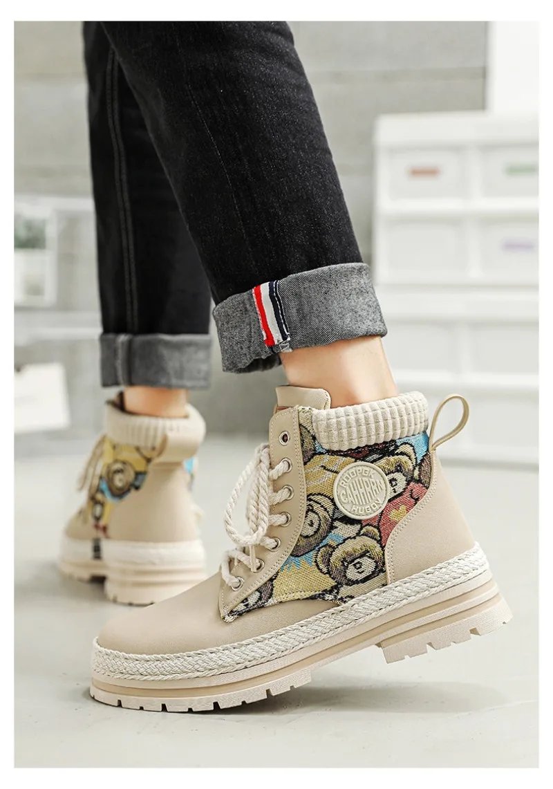 Men High Top Boots Fad Trend Outdoor Comfort Ankle Boot for Men Lace-Up Boot Retro British Style Tooling Boots Botas Para Hombre Men High Top Boots Fad Trend Outdoor Comfort Ankle Boot for Men Lace-Up Boot Retro British Style Tooling Boots Botas Para Hombre