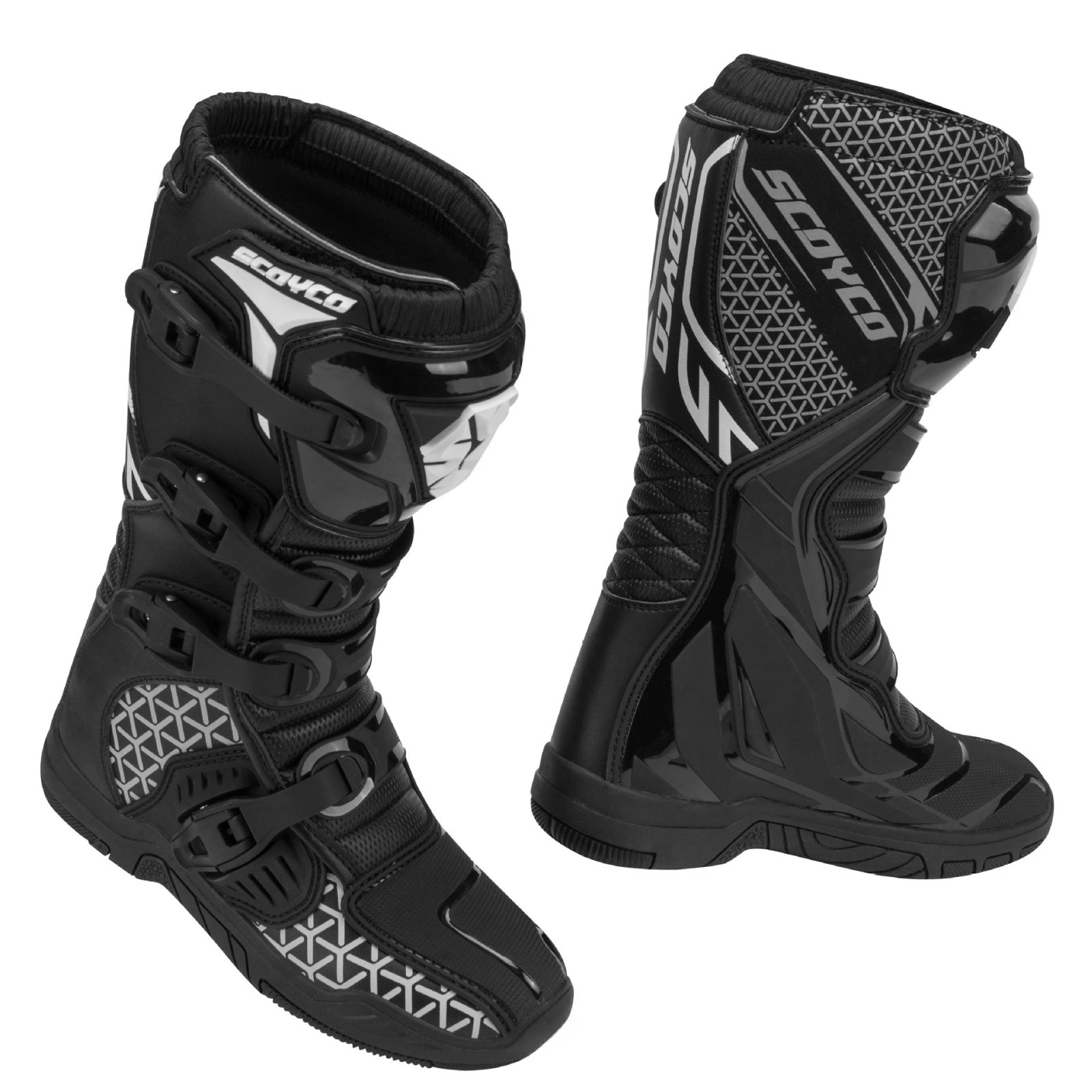 SCOYCO Motorcycle Riding Protective Boots Knee-High Anti-drop Motocross Boats Anti-Slip All-Terrain Grip Long Moto Rally Boots