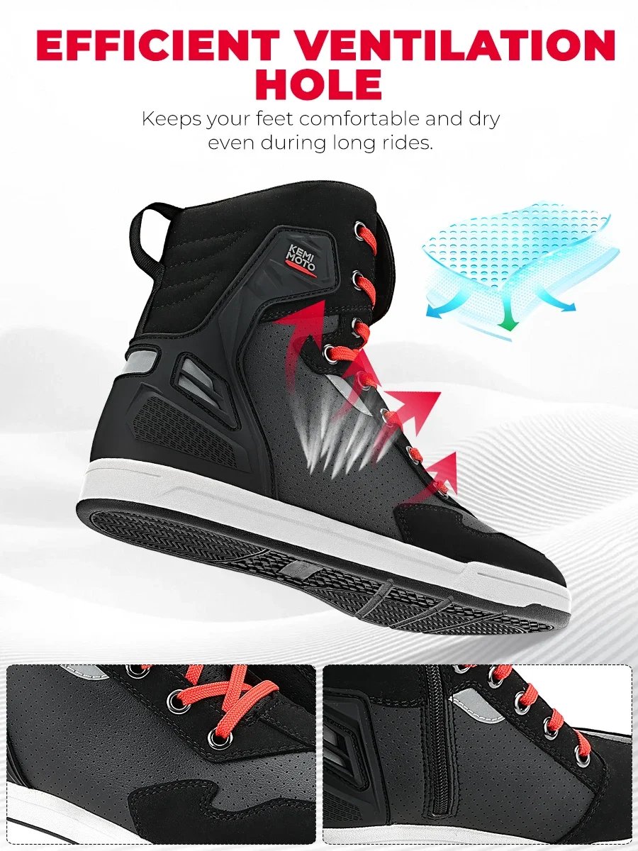 Motorcycle Shoes Men High-top Boots Summer Professional Riding Casual Breathable Lightweight Cycling Protection Equipments