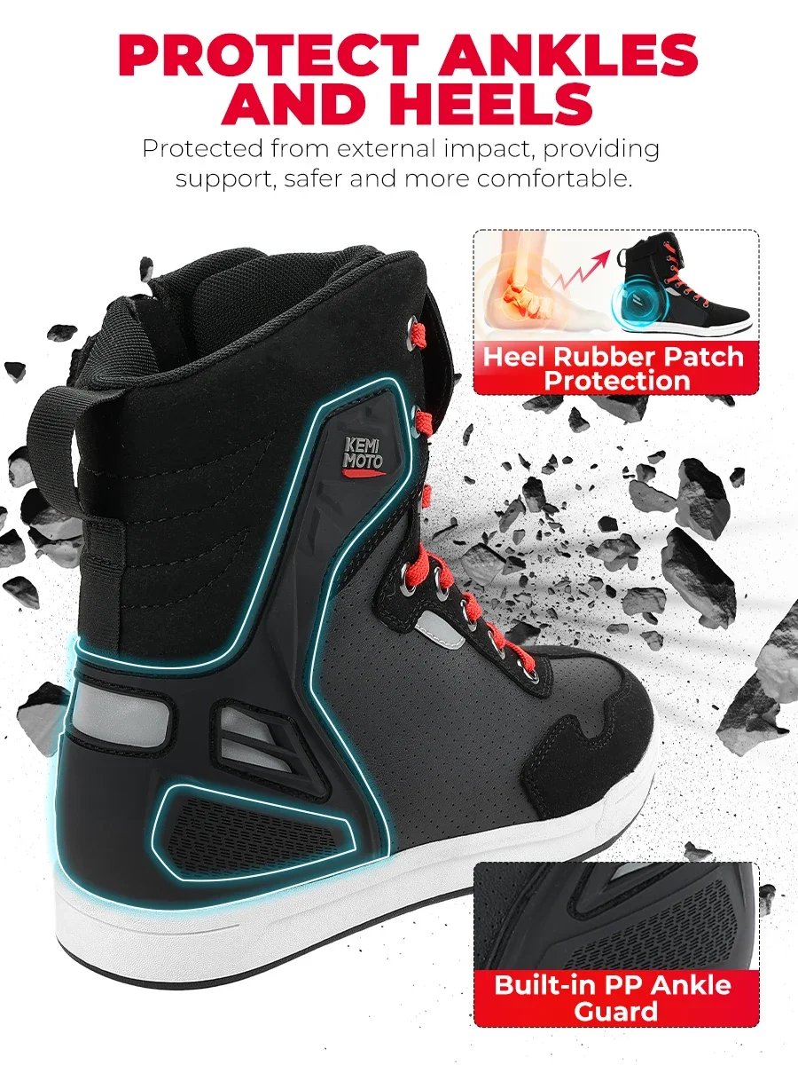 Motorcycle Shoes Men High-top Boots Summer Professional Riding Casual Breathable Lightweight Cycling Protection Equipments