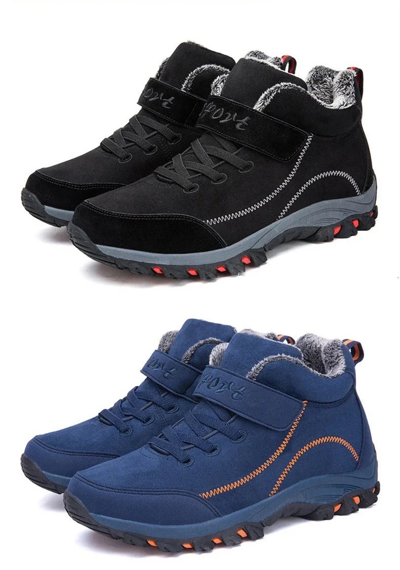 Waterproof Winter Men Boots Suede Warm Snow Outdoor Sneakers Boots Men Work Casual Shoes High-top Non-slip Ankle Boots