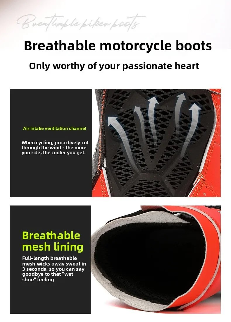 Men Women Motorcycle Riding Shoes Waterproof Breathable Summer Short Moto Boots Anti Slip Off Road Racing Motorbike Footwear