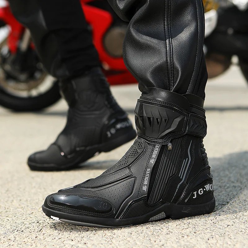 Men Women Motorcycle Riding Shoes Waterproof Breathable Summer Short Moto Boots Anti Slip Off Road Racing Motorbike Footwear
