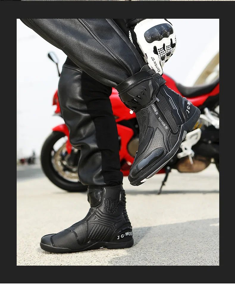 Men Women Motorcycle Riding Shoes Waterproof Breathable Summer Short Moto Boots Anti Slip Off Road Racing Motorbike Footwear
