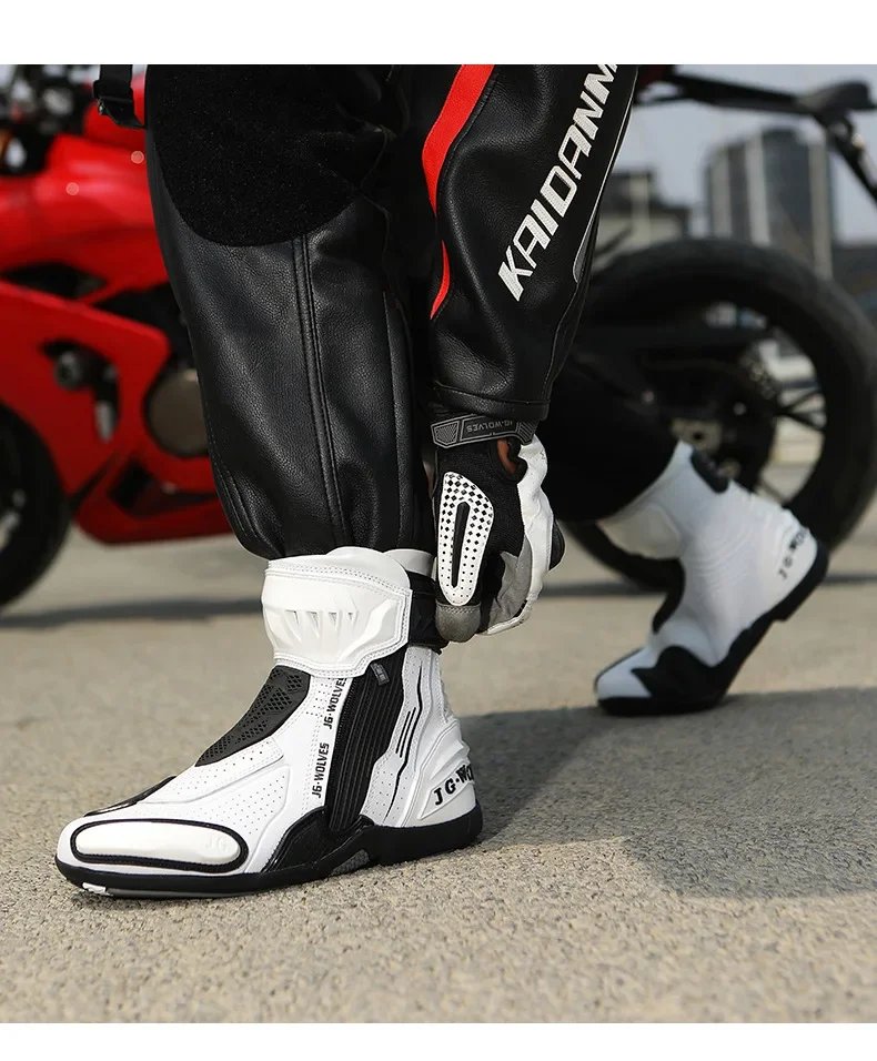Men Women Motorcycle Riding Shoes Waterproof Breathable Summer Short Moto Boots Anti Slip Off Road Racing Motorbike Footwear