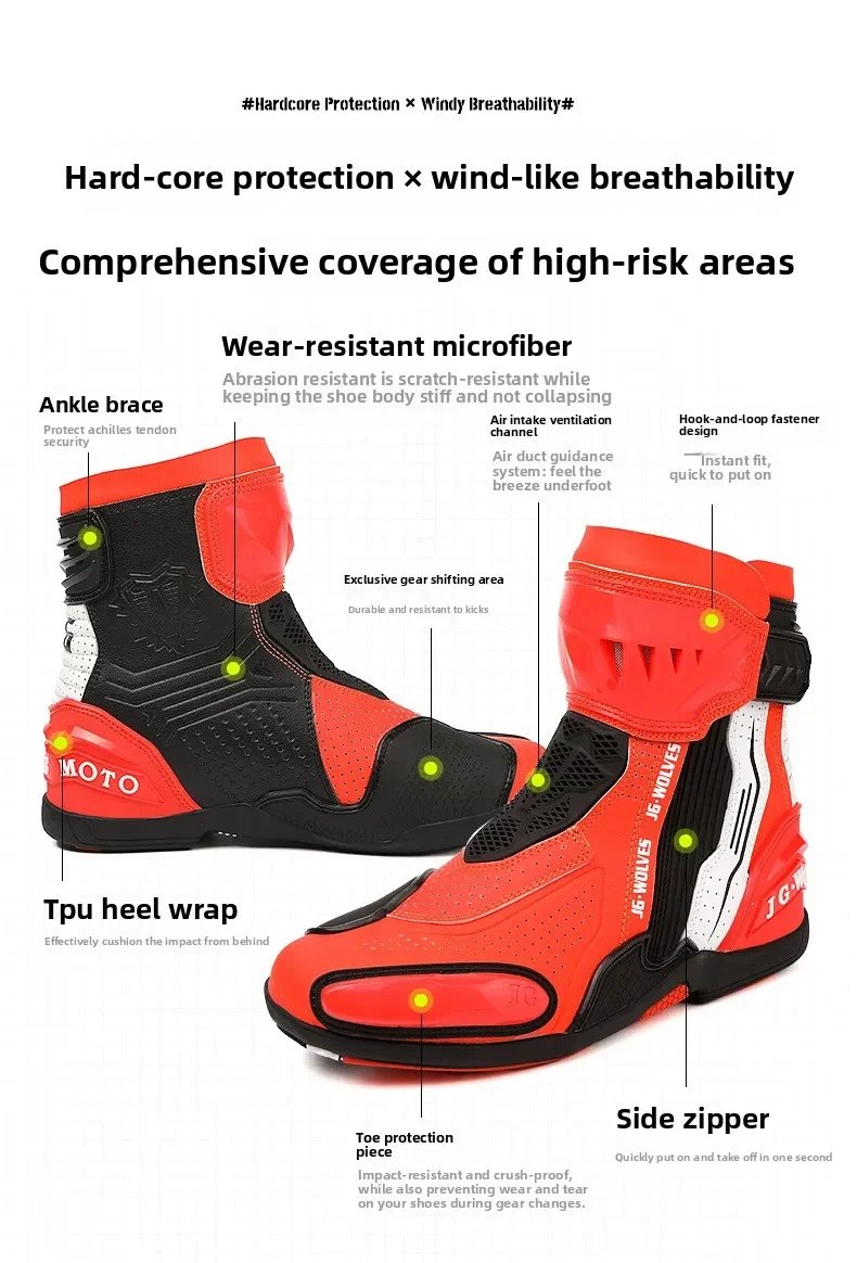 Men Women Motorcycle Riding Shoes Waterproof Breathable Summer Short Moto Boots Anti Slip Off Road Racing Motorbike Footwear