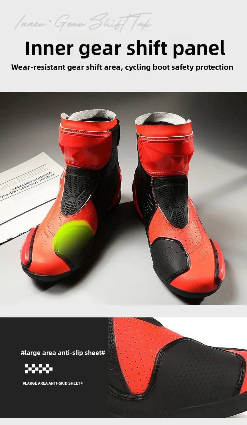 Men Women Motorcycle Riding Shoes Waterproof Breathable Summer Short Moto Boots Anti Slip Off Road Racing Motorbike Footwear