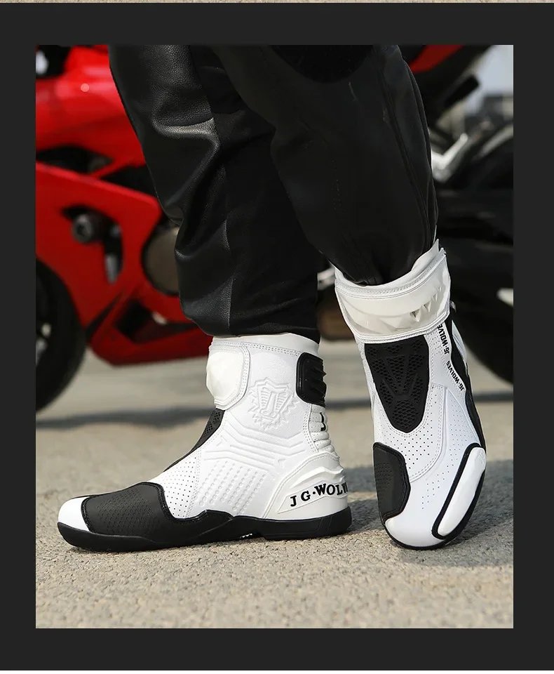Men Women Motorcycle Riding Shoes Waterproof Breathable Summer Short Moto Boots Anti Slip Off Road Racing Motorbike Footwear