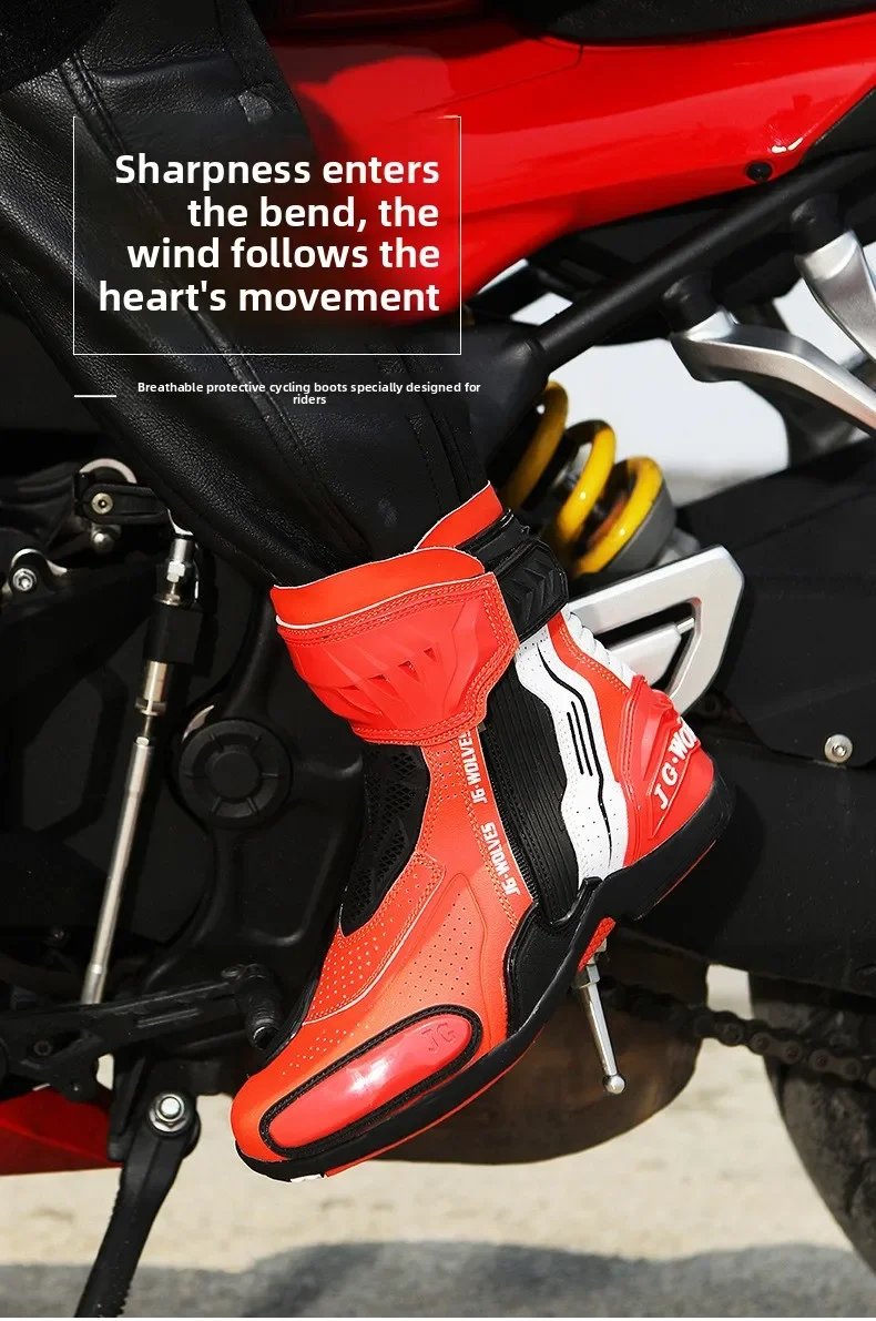 Men Women Motorcycle Riding Shoes Waterproof Breathable Summer Short Moto Boots Anti Slip Off Road Racing Motorbike Footwear