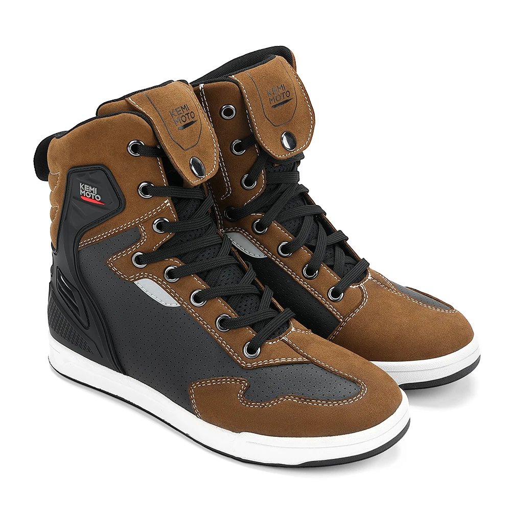 Motorcycle Shoes Men Short Boots Daily Summer Riding Casual Sneakers Anti-collision Reflective Cycling Protection Equipments