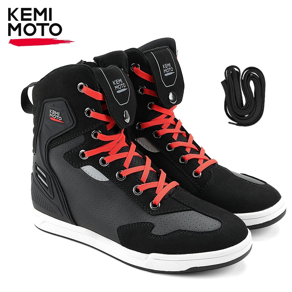 Motorcycle Shoes Men Short Boots Daily Summer Riding Casual Sneakers Anti-collision Reflective Cycling Protection Equipments