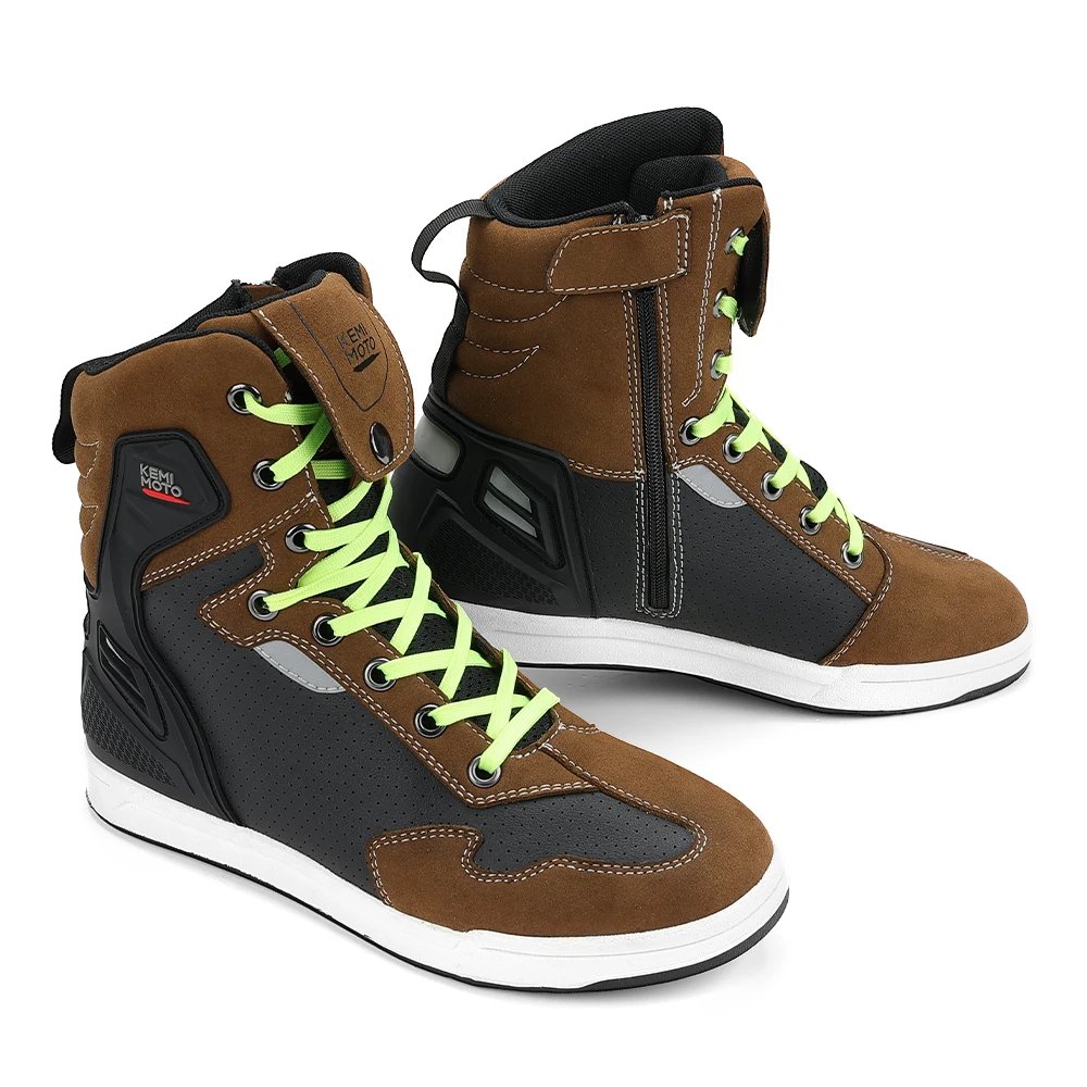 Motorcycle Shoes Men Short Boots Daily Summer Riding Casual Sneakers Anti-collision Reflective Cycling Protection Equipments
