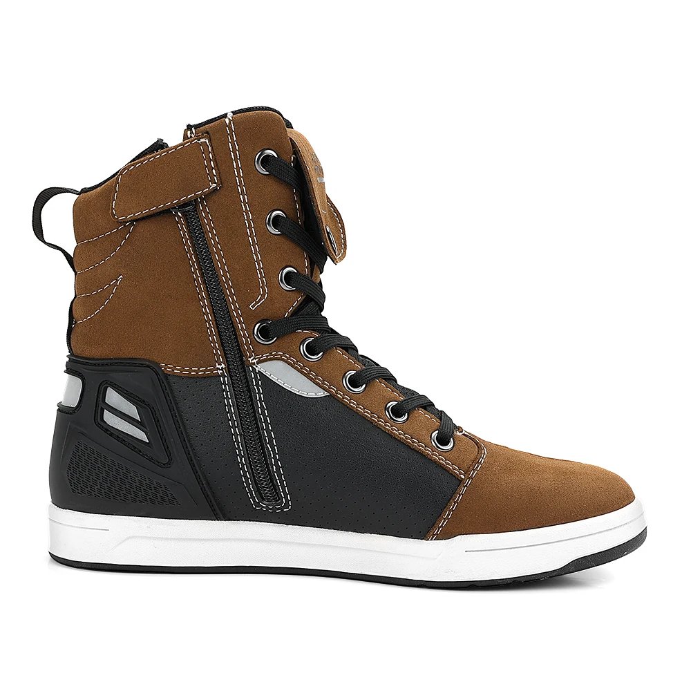 Motorcycle Shoes Men Short Boots Daily Summer Riding Casual Sneakers Anti-collision Reflective Cycling Protection Equipments