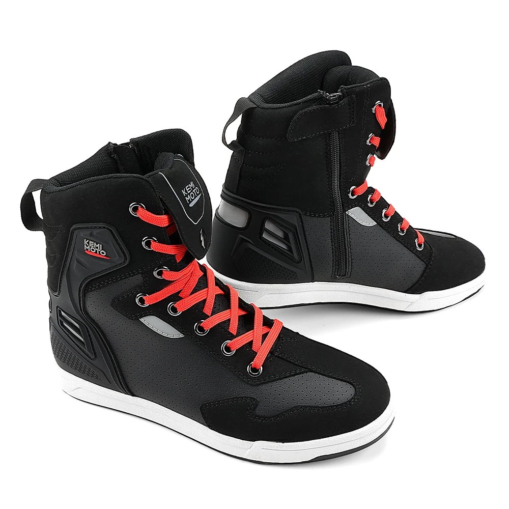 Motorcycle Shoes Men Short Boots Daily Summer Riding Casual Sneakers Anti-collision Reflective Cycling Protection Equipments