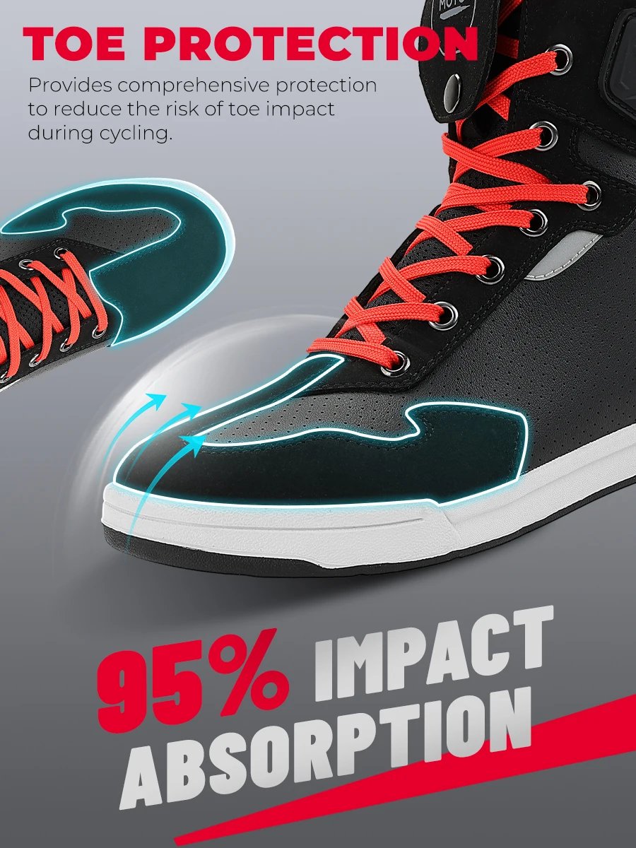 Motorcycle Shoes Men Short Boots Daily Summer Riding Casual Sneakers Anti-collision Reflective Cycling Protection Equipments