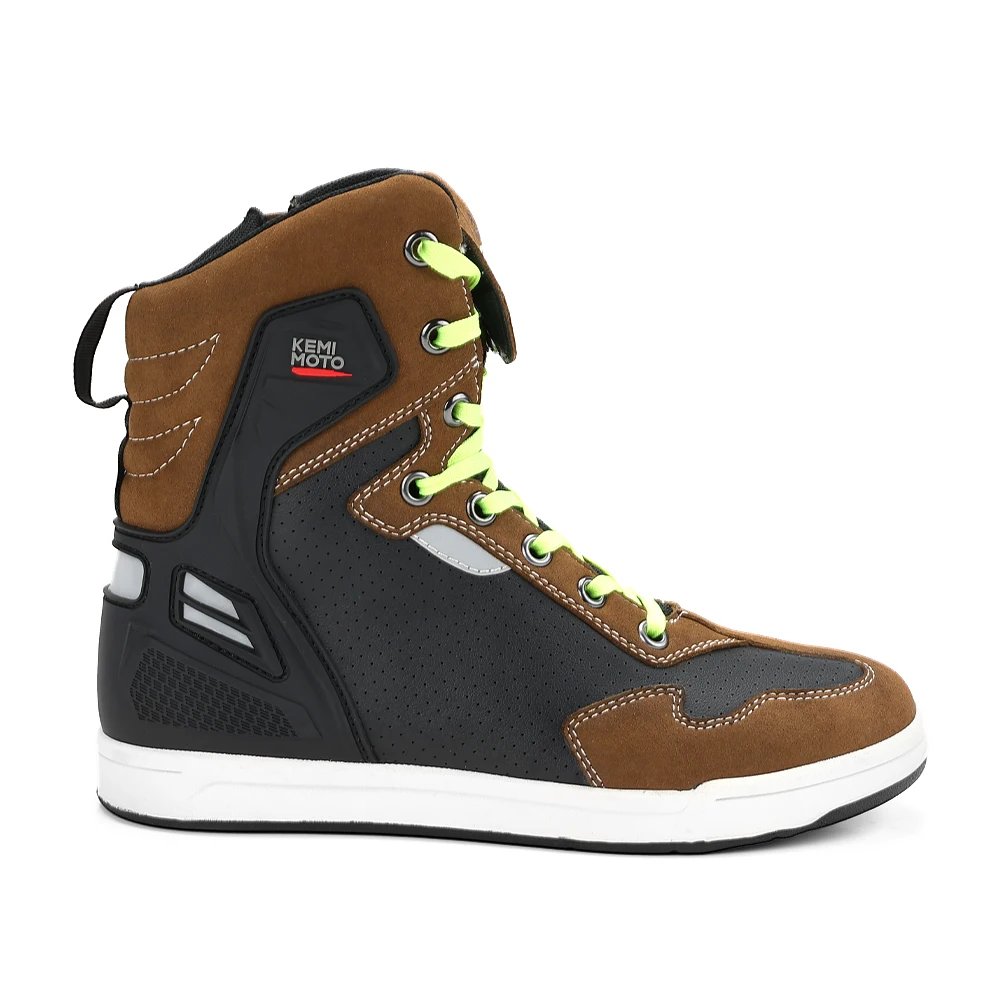 Motorcycle Shoes Men Short Boots Daily Summer Riding Casual Sneakers Anti-collision Reflective Cycling Protection Equipments