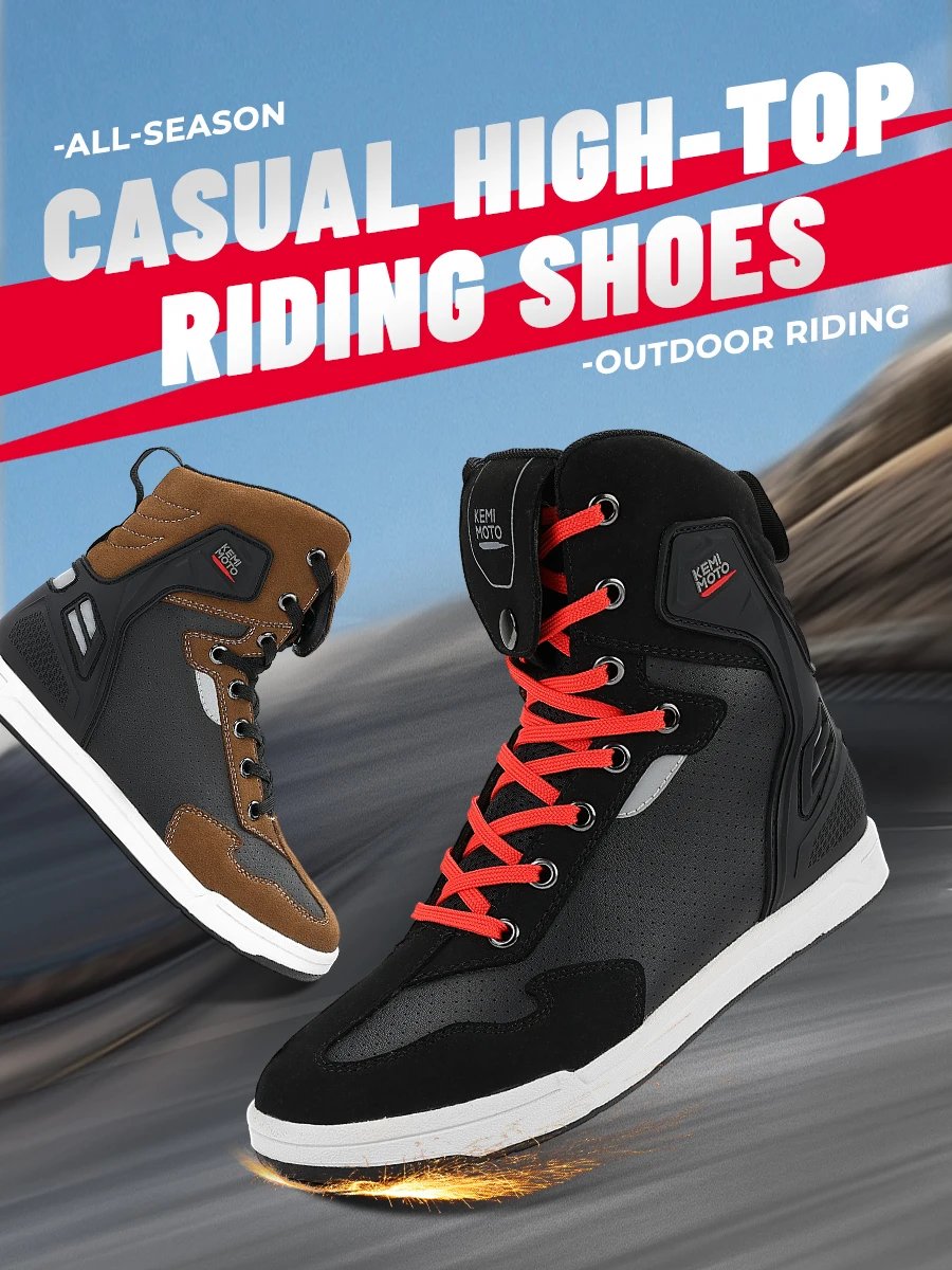 Motorcycle Shoes Men Short Boots Daily Summer Riding Casual Sneakers Anti-collision Reflective Cycling Protection Equipments