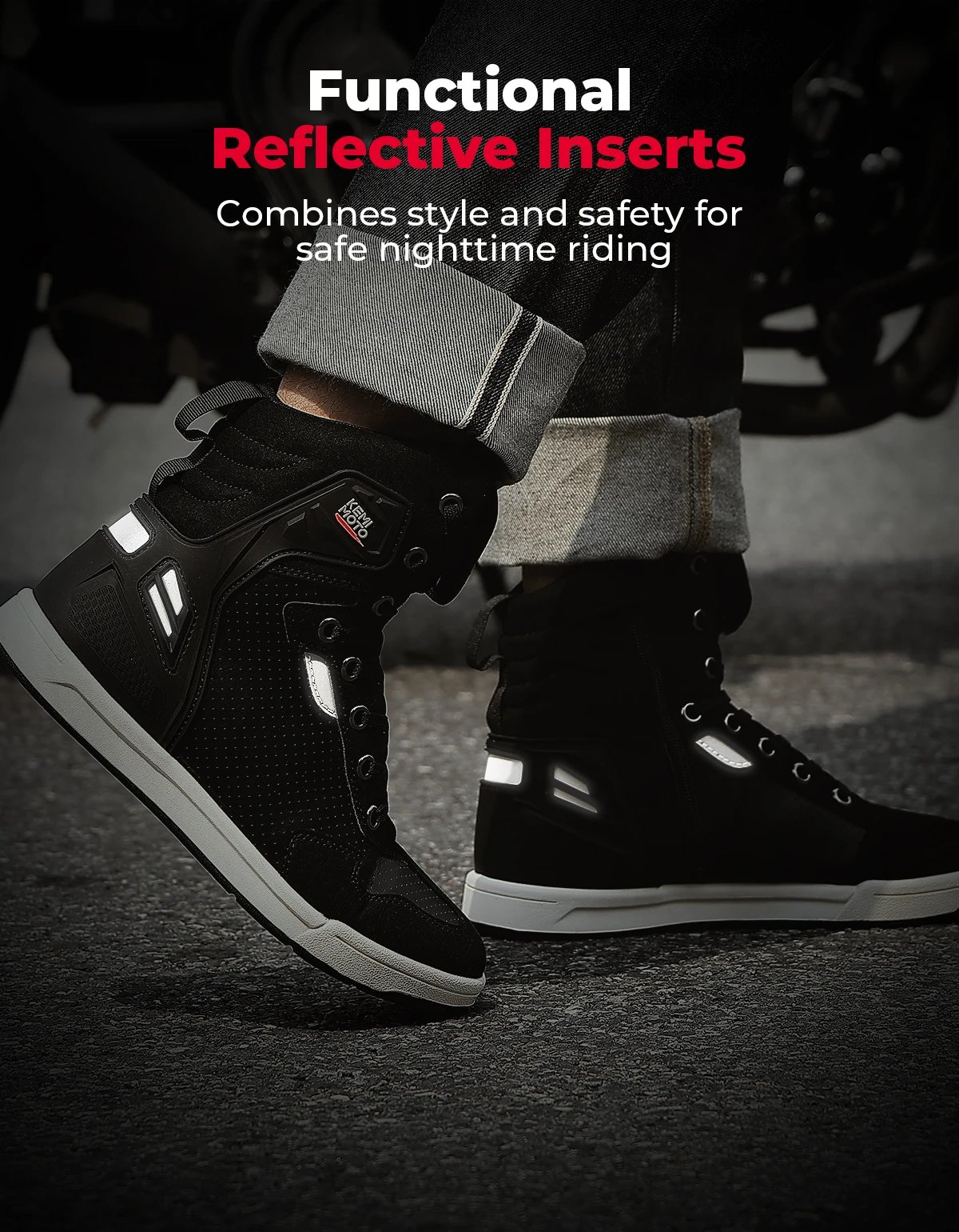 Motorcycle Shoes Men Short Boots Daily Summer Riding Casual Sneakers Anti-collision Reflective Cycling Protection Equipments
