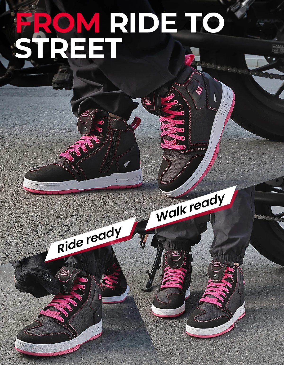 Motorcycle Shoes for Women Daily Commute Riding Protective Summer Breathable Comfortable Reinforced Toe Anti-slip Street Gear Motorcycle Shoes for Women Daily Commute Riding Protective Summer Breathable Comfortable Reinforced Toe Anti-slip Street Gear