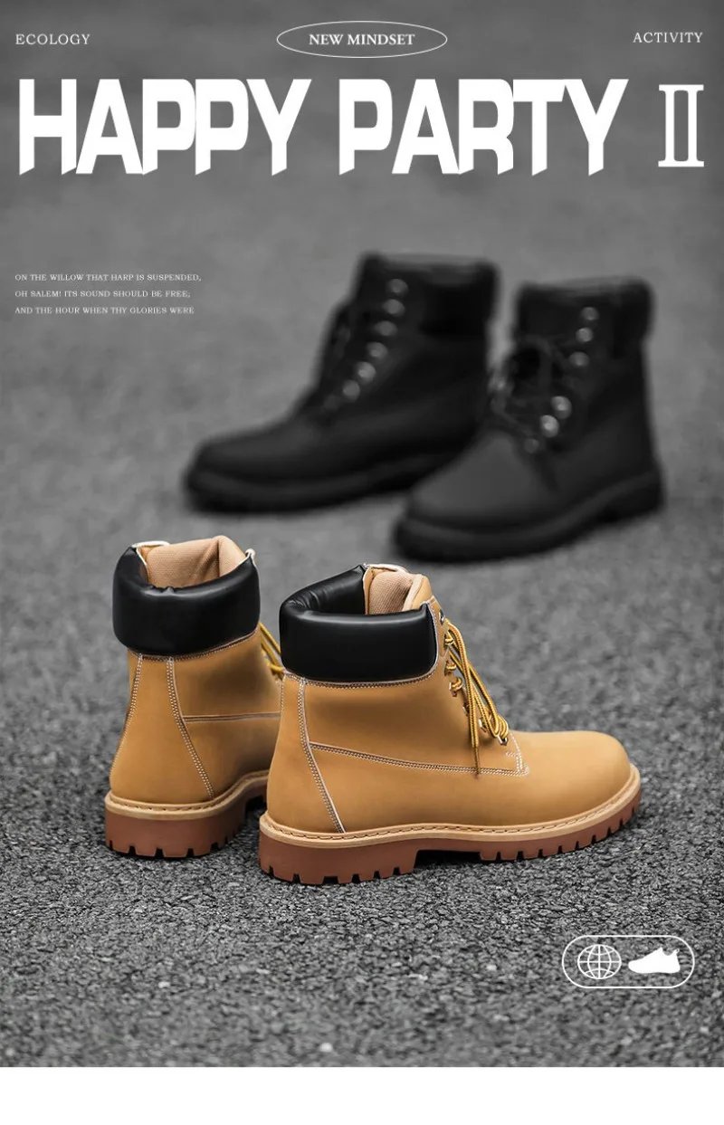 Fashionable Classic Men's Boots Trend Thick Sole Casual Men's Shoes Comfortable Breathable High-top Man's Shoes Botas Para Mujer Fashionable Classic Men's Boots Trend Thick Sole Casual Men's Shoes Comfortable Breathable High-top Man's Shoes Botas Para Mujer