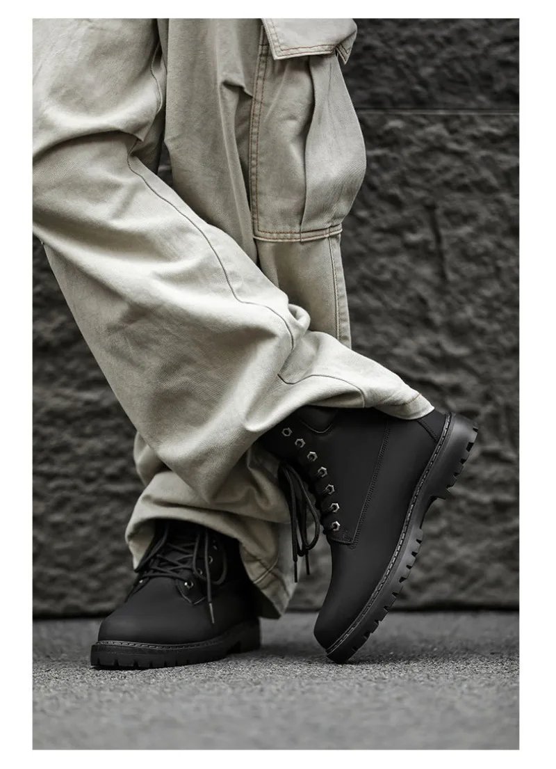 Fashionable Classic Men's Boots Trend Thick Sole Casual Men's Shoes Comfortable Breathable High-top Man's Shoes Botas Para Mujer