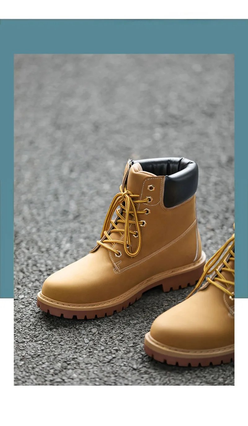 Fashionable Classic Men's Boots Trend Thick Sole Casual Men's Shoes Comfortable Breathable High-top Man's Shoes Botas Para Mujer