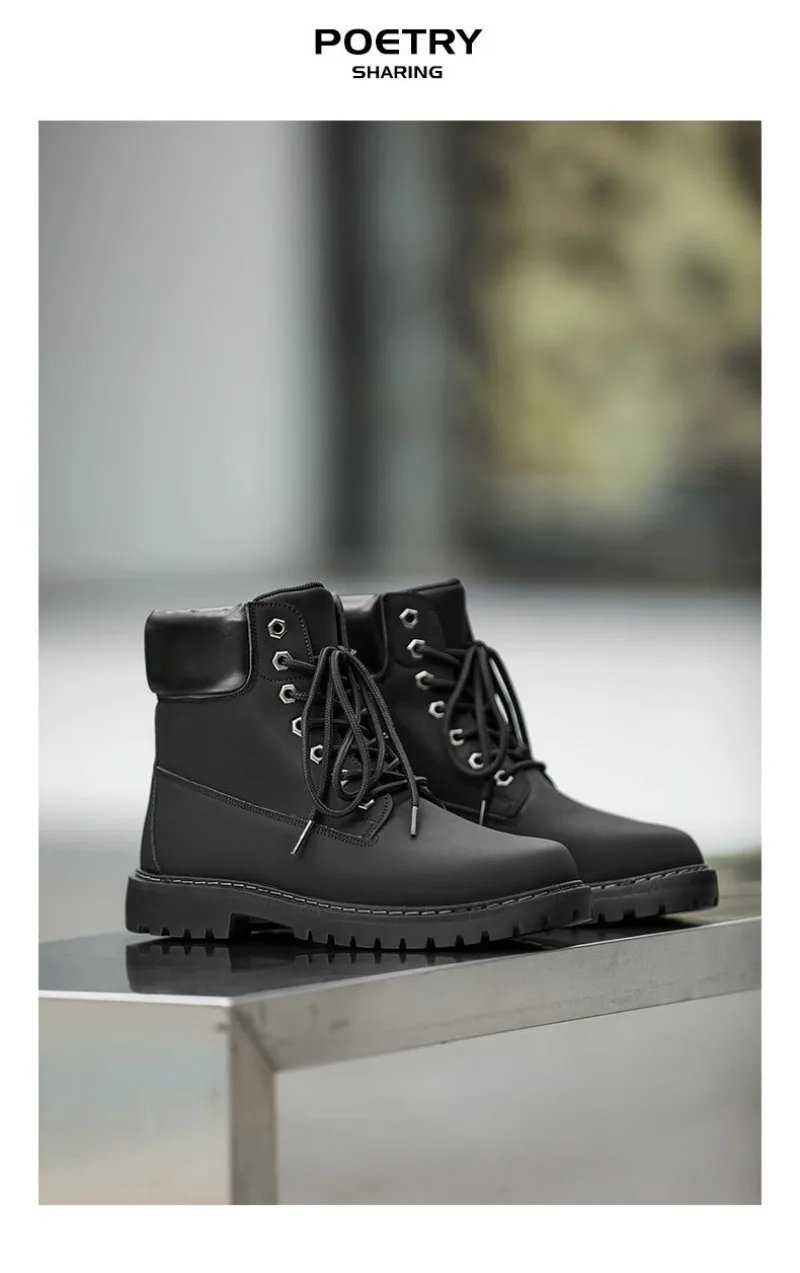 Fashionable Classic Men's Boots Trend Thick Sole Casual Men's Shoes Comfortable Breathable High-top Man's Shoes Botas Para Mujer