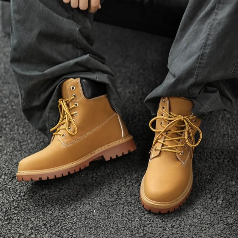 Fashionable Classic Men's Boots Trend Thick Sole Casual Men's Shoes Comfortable Breathable High-top Man's Shoes Botas Para Mujer