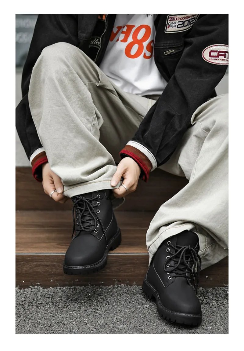 Fashionable Classic Men's Boots Trend Thick Sole Casual Men's Shoes Comfortable Breathable High-top Man's Shoes Botas Para Mujer Fashionable Classic Men's Boots Trend Thick Sole Casual Men's Shoes Comfortable Breathable High-top Man's Shoes Botas Para Mujer