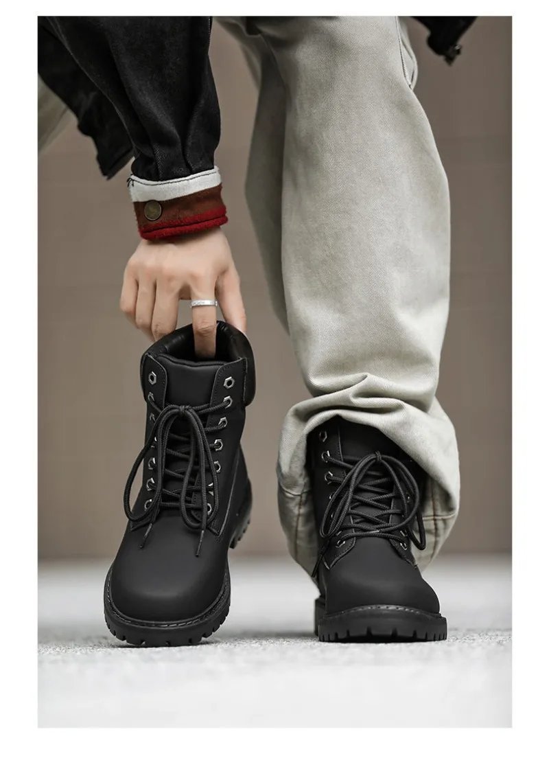 Fashionable Classic Men's Boots Trend Thick Sole Casual Men's Shoes Comfortable Breathable High-top Man's Shoes Botas Para Mujer