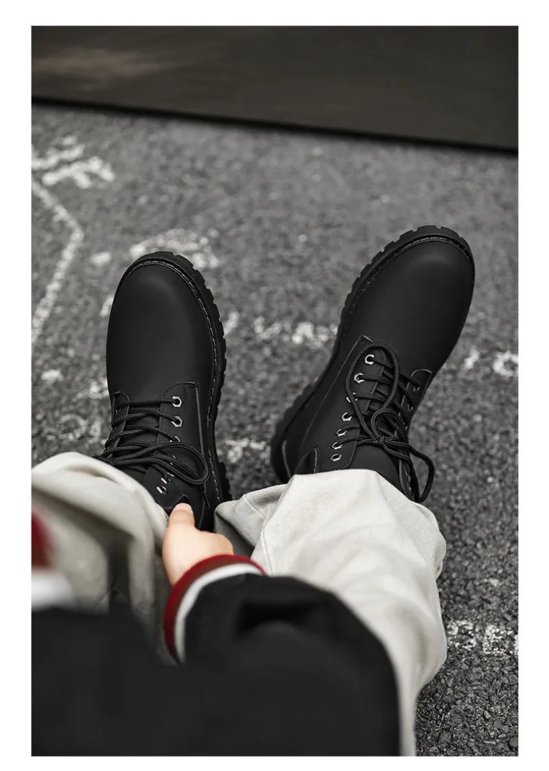 Fashionable Classic Men's Boots Trend Thick Sole Casual Men's Shoes Comfortable Breathable High-top Man's Shoes Botas Para Mujer