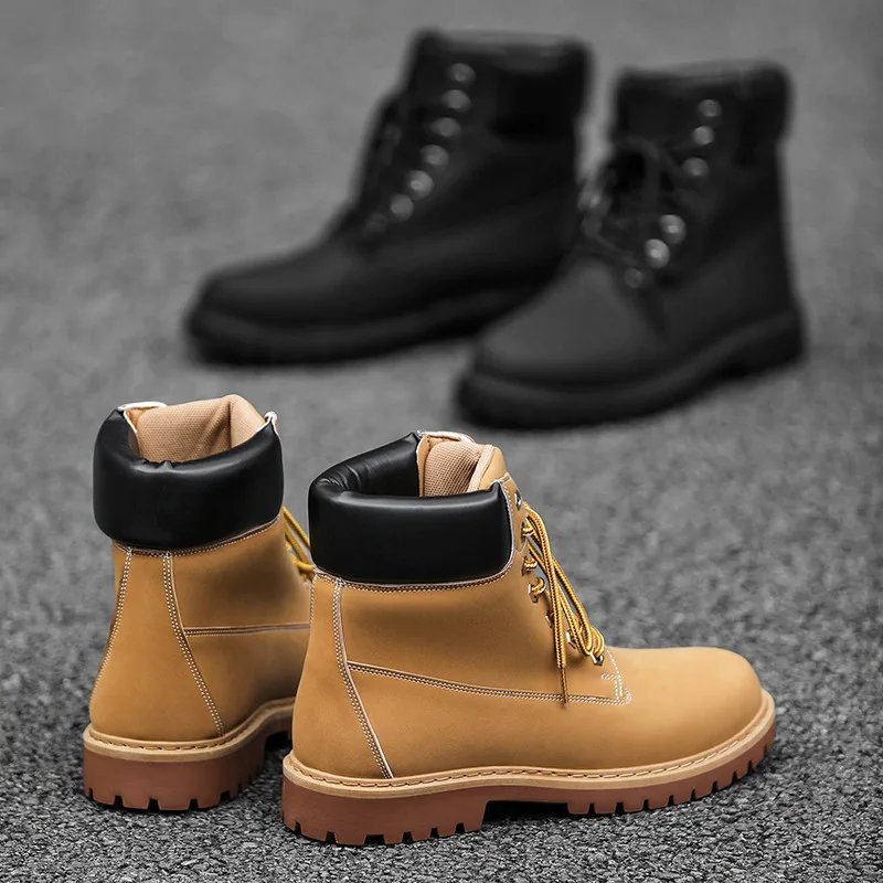 Fashionable Classic Men's Boots Trend Thick Sole Casual Men's Shoes Comfortable Breathable High-top Man's Shoes Botas Para Mujer