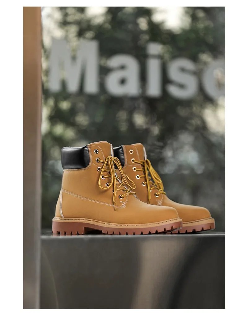 Fashionable Classic Men's Boots Trend Thick Sole Casual Men's Shoes Comfortable Breathable High-top Man's Shoes Botas Para Mujer