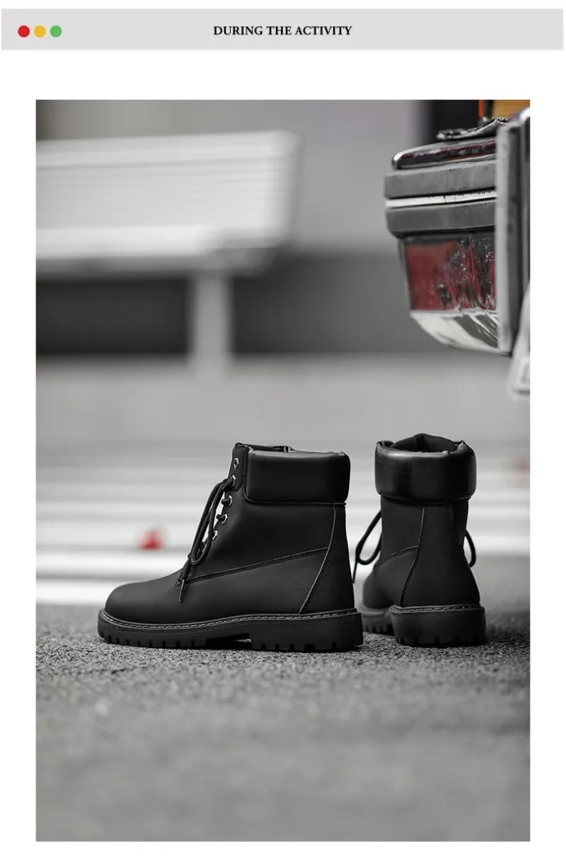 Fashionable Classic Men's Boots Trend Thick Sole Casual Men's Shoes Comfortable Breathable High-top Man's Shoes Botas Para Mujer