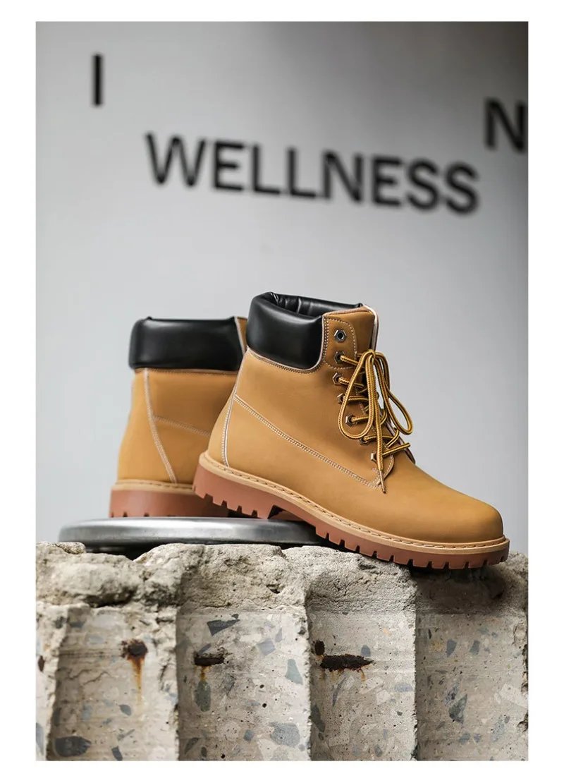 Fashionable Classic Men's Boots Trend Thick Sole Casual Men's Shoes Comfortable Breathable High-top Man's Shoes Botas Para Mujer
