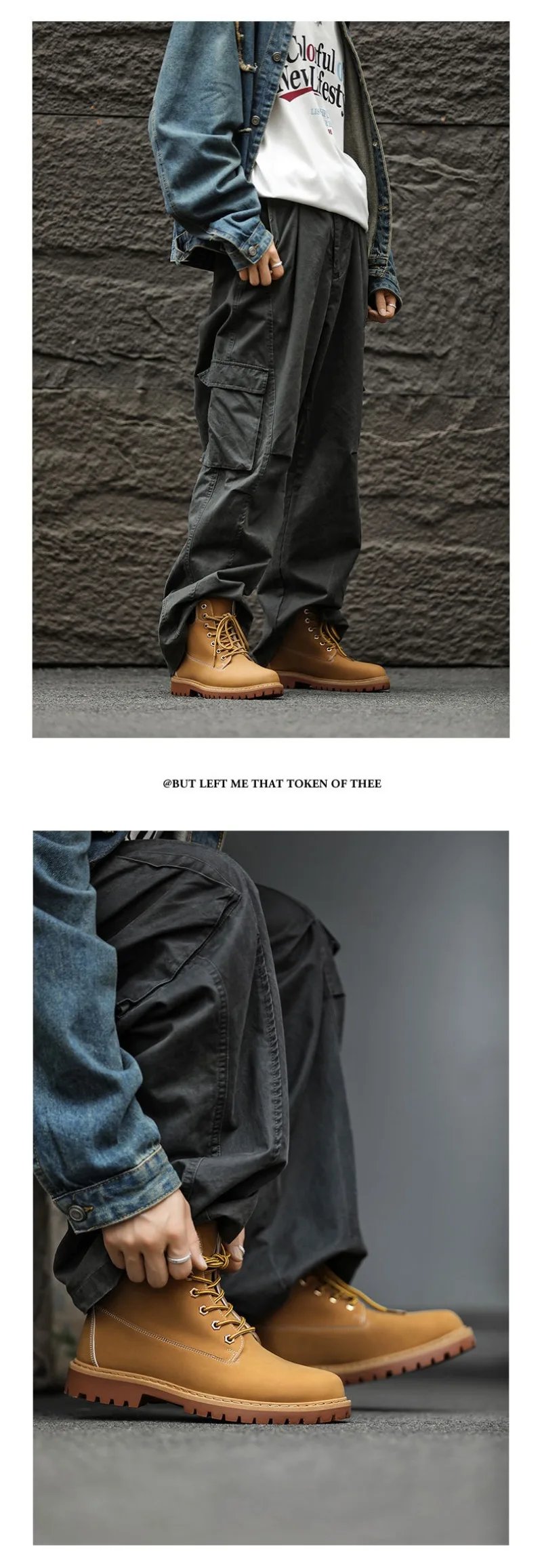 Fashionable Classic Men's Boots Trend Thick Sole Casual Men's Shoes Comfortable Breathable High-top Man's Shoes Botas Para Mujer