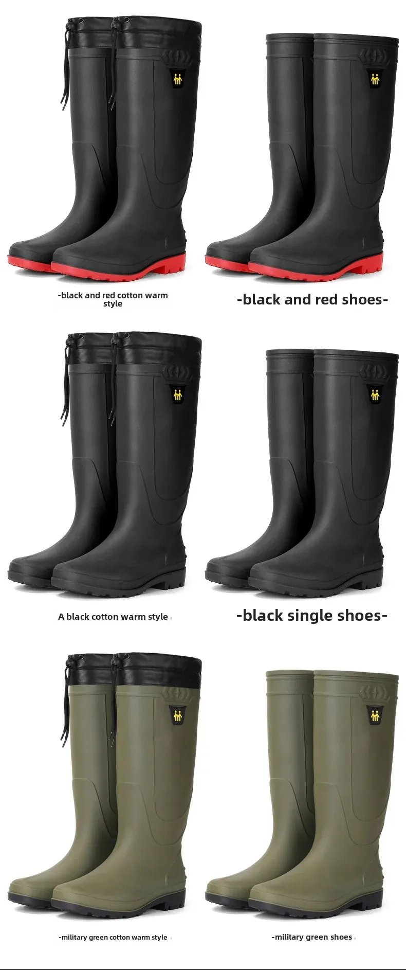 Comfortable High-Tube Men's Rain Boots Outdoor Versatile Waterproof Fishing Shoes Korean Style Delivery Car Wash Shoes Men's Wat Comfortable High-Tube Men's Rain Boots Outdoor Versatile Waterproof Fishing Shoes Korean Style Delivery Car Wash Shoes Men's Wat