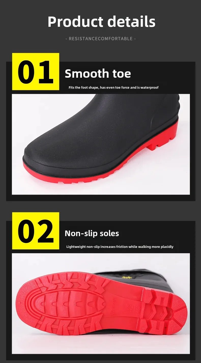 Comfortable High-Tube Men's Rain Boots Outdoor Versatile Waterproof Fishing Shoes Korean Style Delivery Car Wash Shoes Men's Wat Comfortable High-Tube Men's Rain Boots Outdoor Versatile Waterproof Fishing Shoes Korean Style Delivery Car Wash Shoes Men's Wat
