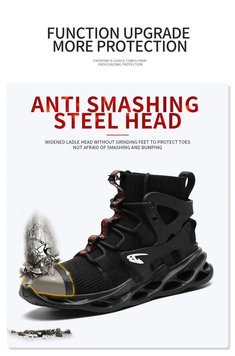 High Top Men Safety Shoes Lightweight Steel Toe Sneakers Man Work Safety Boots Male Construction Work Shoes Protective Footwear High Top Men Safety Shoes Lightweight Steel Toe Sneakers Man Work Safety Boots Male Construction Work Shoes Protective Footwear