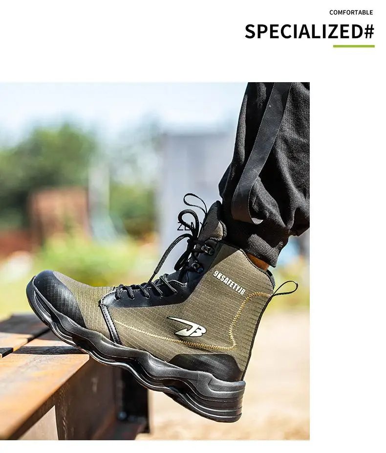 High Top Men Safety Shoes Lightweight Steel Toe Sneakers Man Work Safety Boots Male Construction Work Shoes Protective Footwear High Top Men Safety Shoes Lightweight Steel Toe Sneakers Man Work Safety Boots Male Construction Work Shoes Protective Footwear