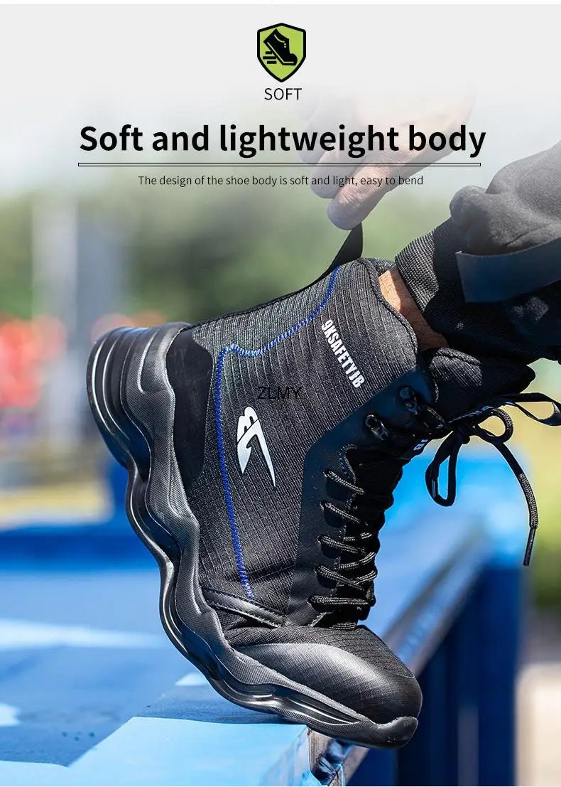 High Top Men Safety Shoes Lightweight Steel Toe Sneakers Man Work Safety Boots Male Construction Work Shoes Protective Footwear High Top Men Safety Shoes Lightweight Steel Toe Sneakers Man Work Safety Boots Male Construction Work Shoes Protective Footwear