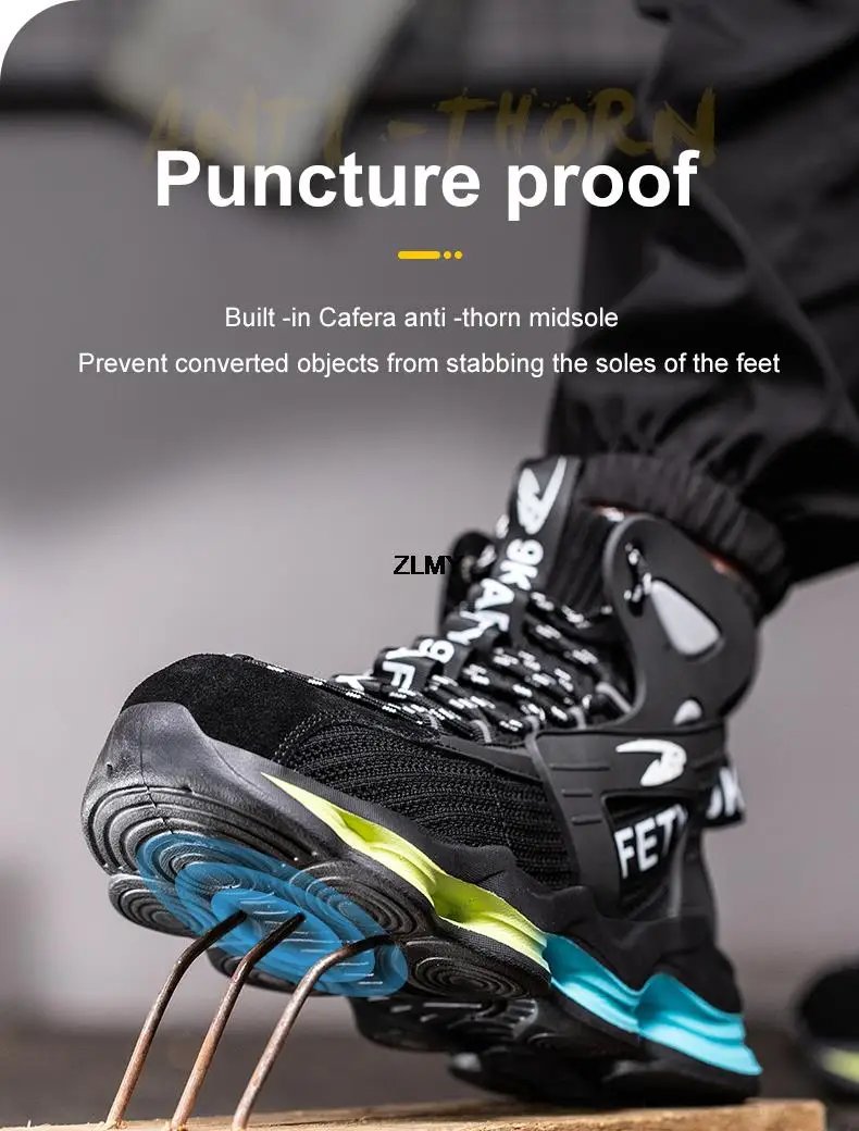 High Top Men Safety Shoes Lightweight Steel Toe Sneakers Man Work Safety Boots Male Construction Work Shoes Protective Footwear High Top Men Safety Shoes Lightweight Steel Toe Sneakers Man Work Safety Boots Male Construction Work Shoes Protective Footwear