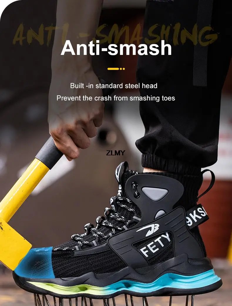 High Top Men Safety Shoes Lightweight Steel Toe Sneakers Man Work Safety Boots Male Construction Work Shoes Protective Footwear High Top Men Safety Shoes Lightweight Steel Toe Sneakers Man Work Safety Boots Male Construction Work Shoes Protective Footwear