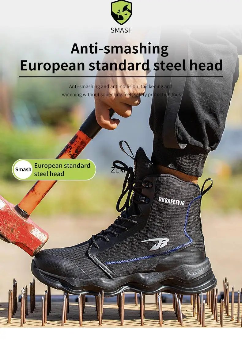 High Top Men Safety Shoes Lightweight Steel Toe Sneakers Man Work Safety Boots Male Construction Work Shoes Protective Footwear High Top Men Safety Shoes Lightweight Steel Toe Sneakers Man Work Safety Boots Male Construction Work Shoes Protective Footwear