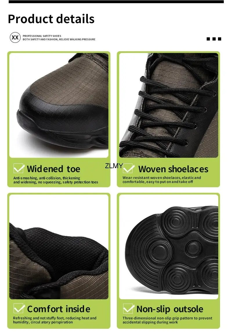 High Top Men Safety Shoes Lightweight Steel Toe Sneakers Man Work Safety Boots Male Construction Work Shoes Protective Footwear High Top Men Safety Shoes Lightweight Steel Toe Sneakers Man Work Safety Boots Male Construction Work Shoes Protective Footwear