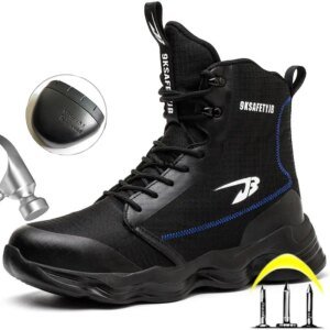 High Top Men Safety Shoes Lightweight Steel Toe Sneakers Man Work Safety Boots Male Construction Work Shoes Protective Footwear